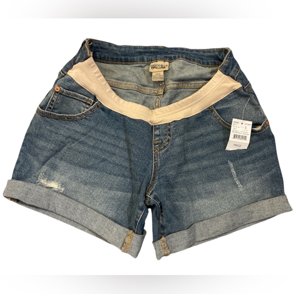 Indigo Blue Maternity Denim Shorts Size Small